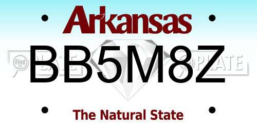 BB5M8Z Arkansas License Plate