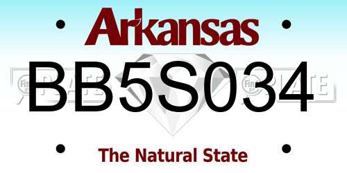 BB5S034 Arkansas License Plate