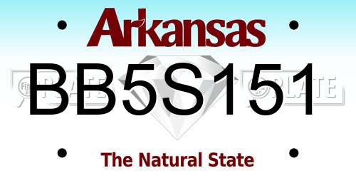 BB5S151 Arkansas License Plate