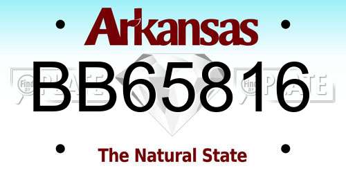 BB65816 Arkansas License Plate