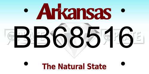 BB68516 Arkansas License Plate