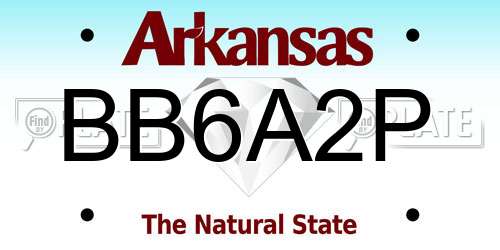 BB6A2P Arkansas License Plate