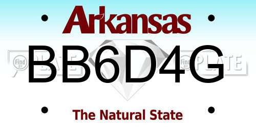 BB6D4G Arkansas License Plate