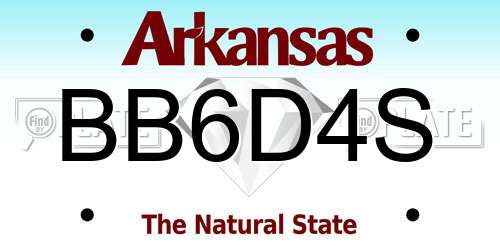 BB6D4S Arkansas License Plate