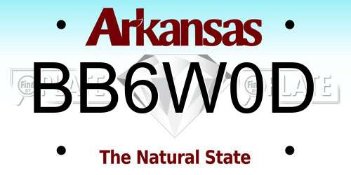 BB6W0D Arkansas License Plate