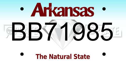 BB71985 Arkansas License Plate
