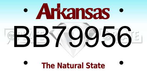 BB79956 Arkansas License Plate