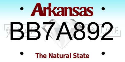 BB7A892 Arkansas License Plate