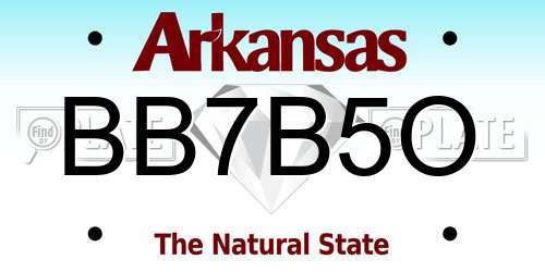 BB7B5O Arkansas License Plate