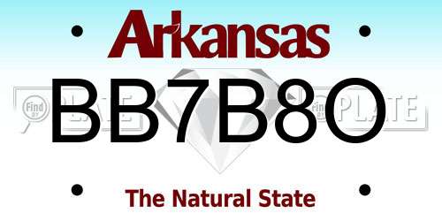 BB7B8O Arkansas License Plate