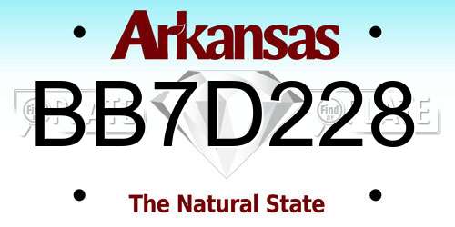 BB7D228 Arkansas License Plate