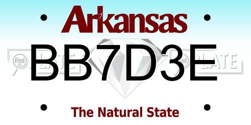 BB7D3E Arkansas License Plate