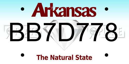 BB7D778 Arkansas License Plate
