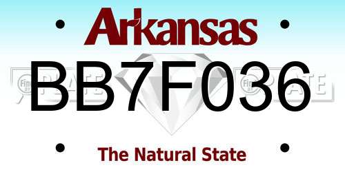 BB7F036 Arkansas License Plate