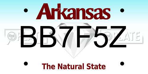 BB7F5Z Arkansas License Plate
