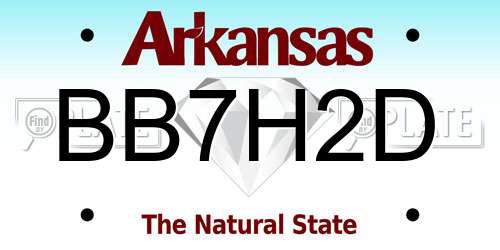 BB7H2D Arkansas License Plate