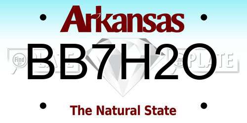 BB7H2O Arkansas License Plate
