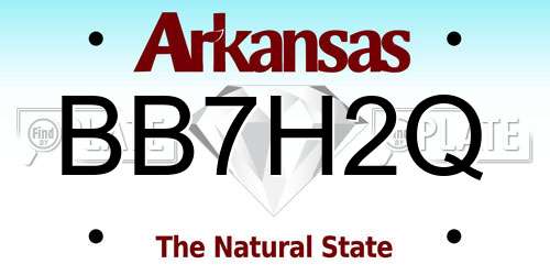 BB7H2Q Arkansas License Plate