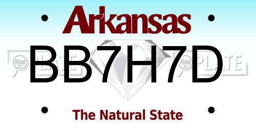 BB7H7D Arkansas License Plate