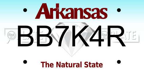 BB7K4R Arkansas License Plate