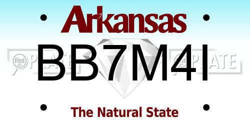 BB7M4I Arkansas License Plate