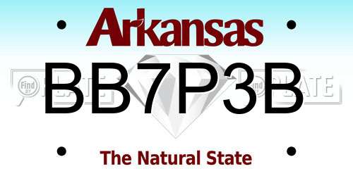 BB7P3B Arkansas License Plate