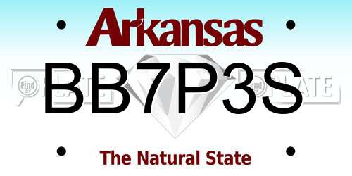 BB7P3S Arkansas License Plate