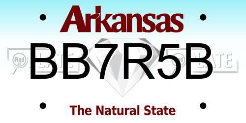 BB7R5B Arkansas License Plate