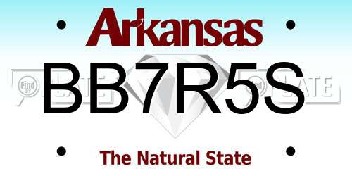 BB7R5S Arkansas License Plate