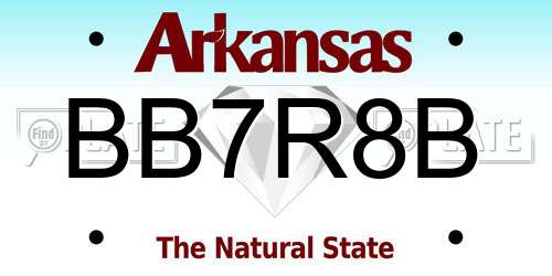 BB7R8B Arkansas License Plate