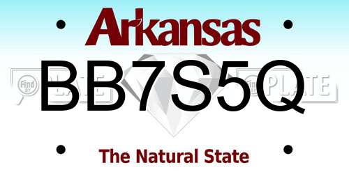 BB7S5Q Arkansas License Plate