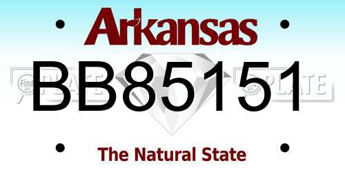 BB85151 Arkansas License Plate