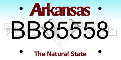 BB85558 Arkansas License Plate