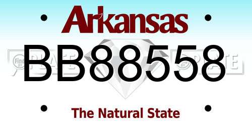 BB88558 Arkansas License Plate