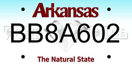BB8A602 Arkansas License Plate