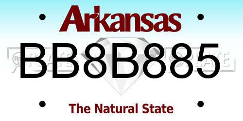 BB8B885 Arkansas License Plate