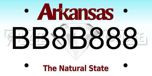 BB8B888 Arkansas License Plate