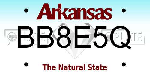 BB8E5Q Arkansas License Plate