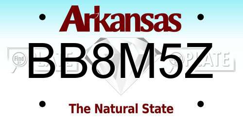 BB8M5Z Arkansas License Plate