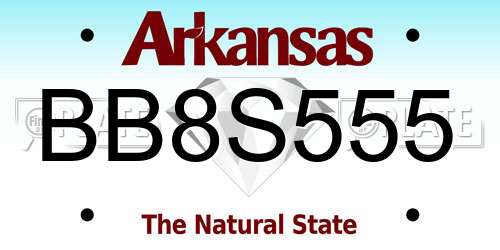 BB8S555 Arkansas License Plate