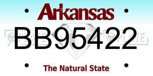 BB95422 Arkansas License Plate