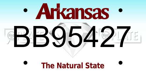 BB95427 Arkansas License Plate