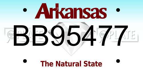 BB95477 Arkansas License Plate