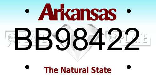 BB98422 Arkansas License Plate