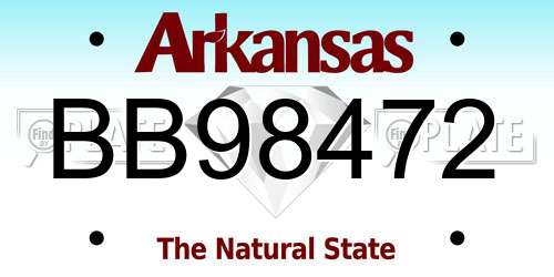 BB98472 Arkansas License Plate
