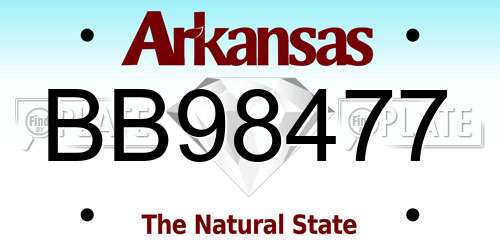 BB98477 Arkansas License Plate