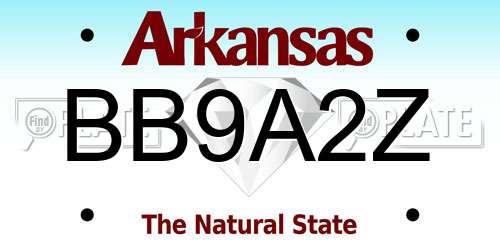 BB9A2Z Arkansas License Plate