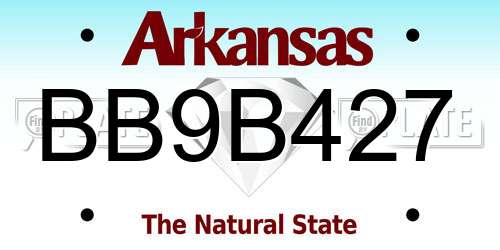 BB9B427 Arkansas License Plate