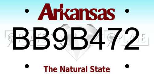 BB9B472 Arkansas License Plate