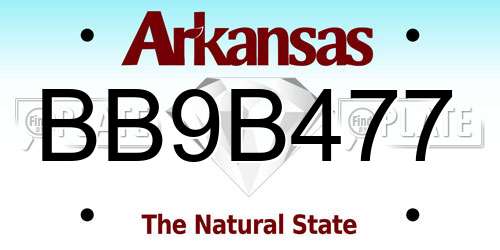 BB9B477 Arkansas License Plate